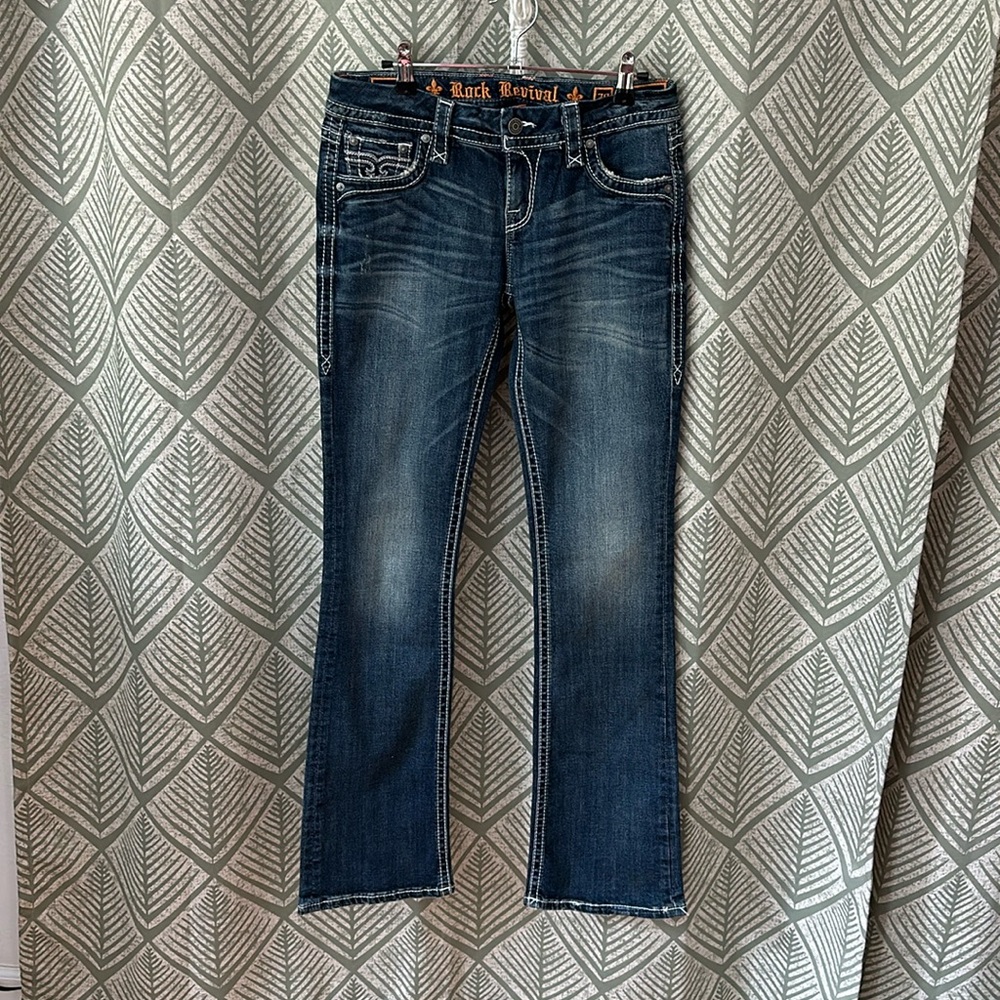 NWOT Excellent Condition Rock Revival Olinda Bootcut Jeans, Size 28
